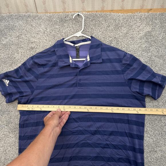 Adidas Polo Shirt Mens Extra Large Striped Golf Athletic Performance XL - Picture 4 of 11